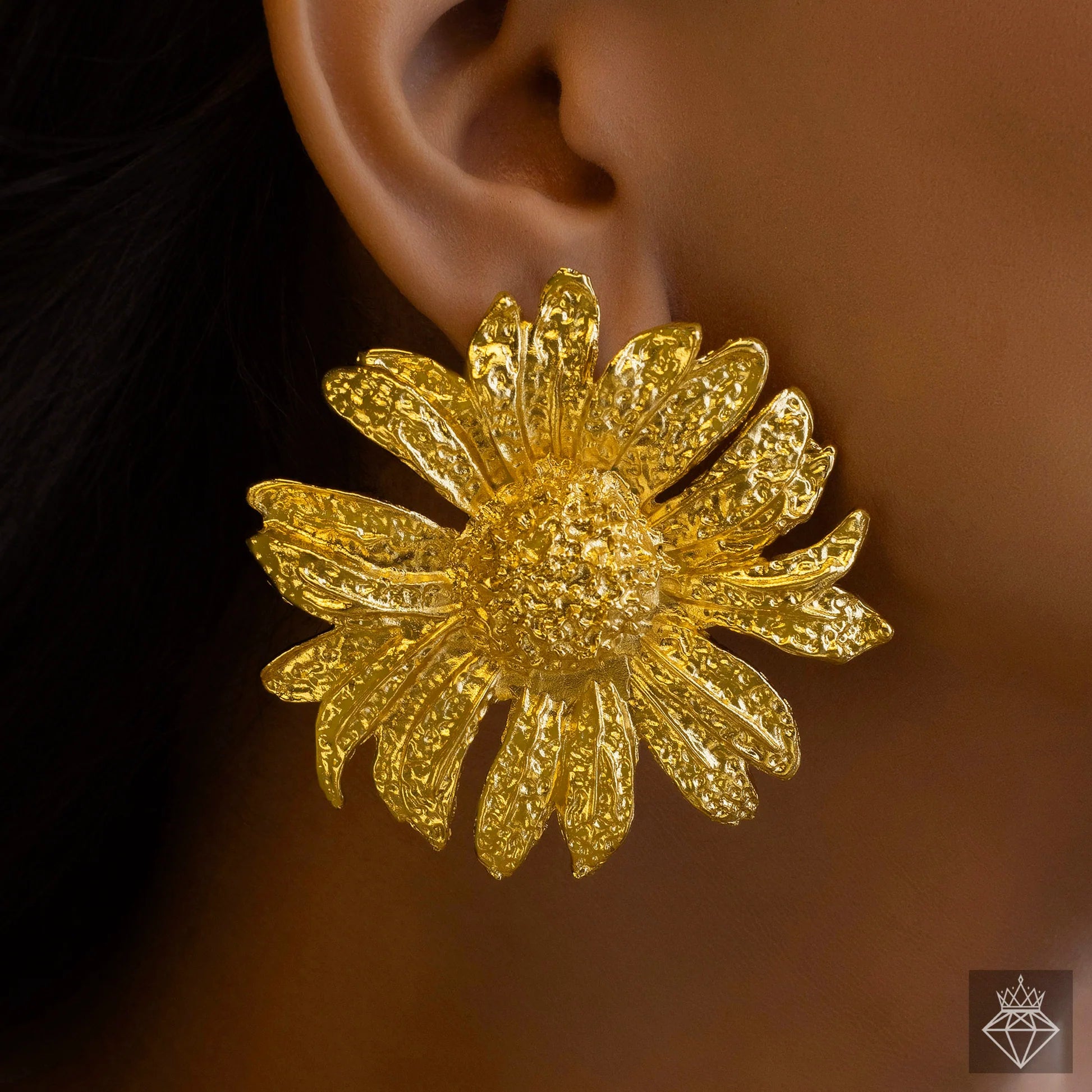 AUROZI Anti-Tarnish Sunflower Earrings
