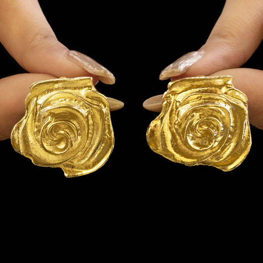 AUROZI Anti-Tarnish Golden Rose Beautiful Earrings