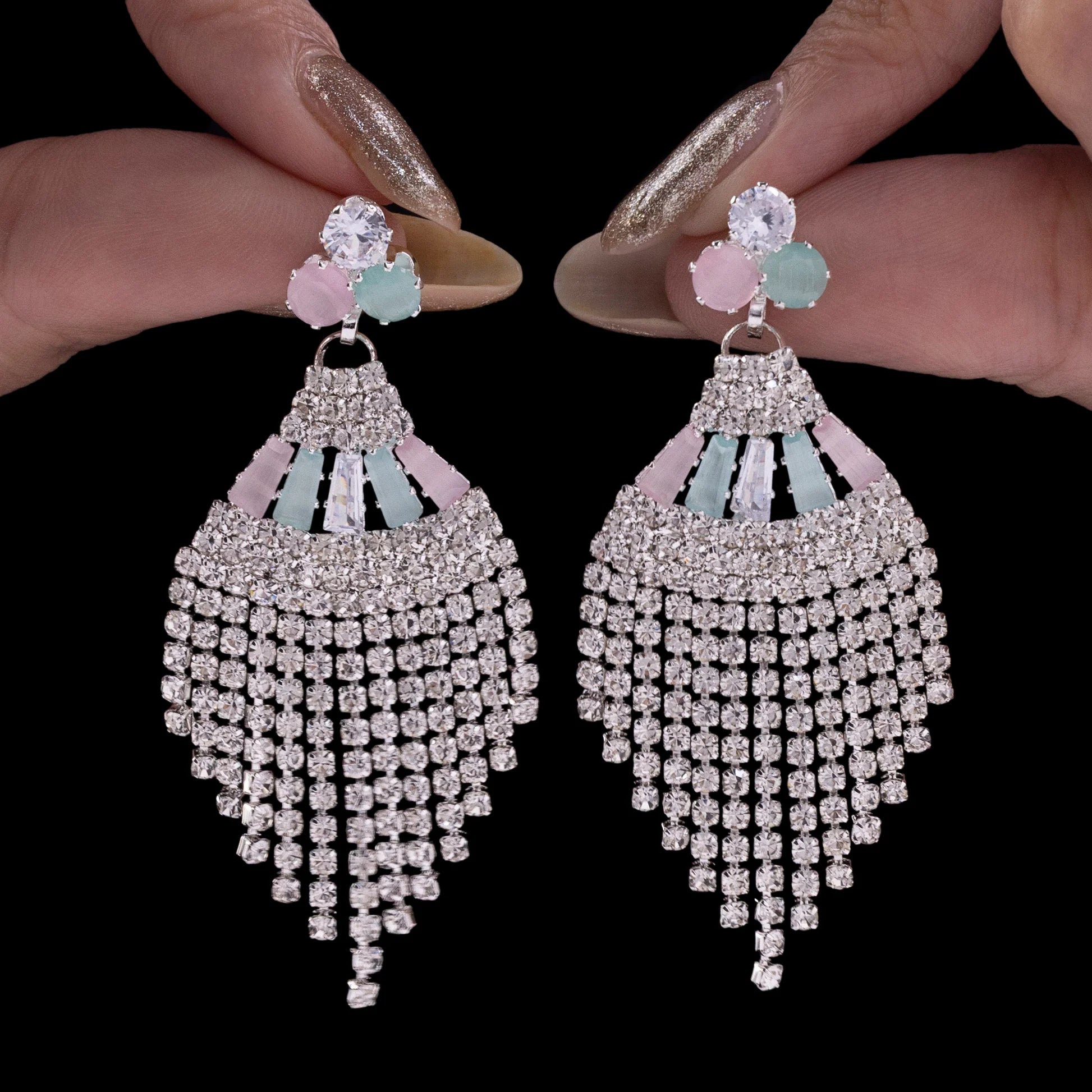 AUROZI Anti-Tarnish Crystal Danglers Earrings