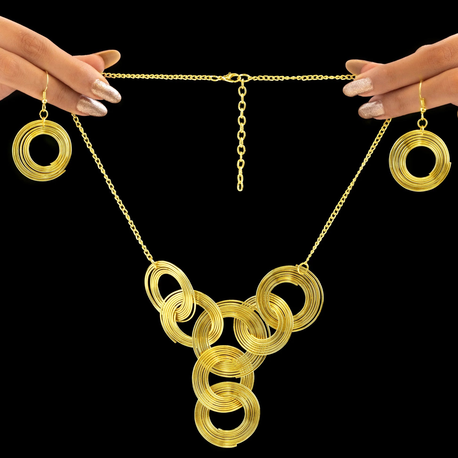 AUROZI Anti-Tarnish Spring-Inspired Y-Necklace Set With Earrings