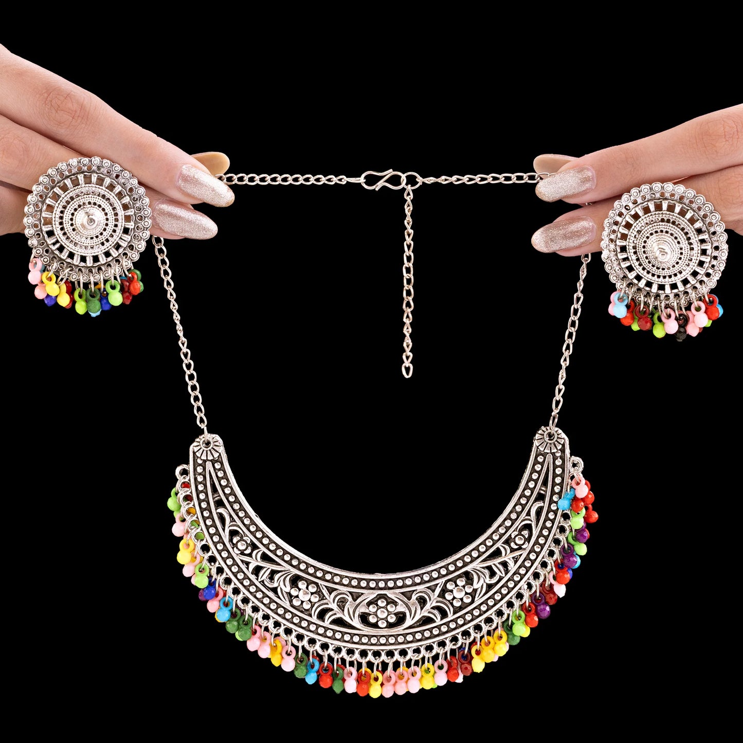 AUROZI Anti-Tarnish Vintage Necklace Set With Earrings