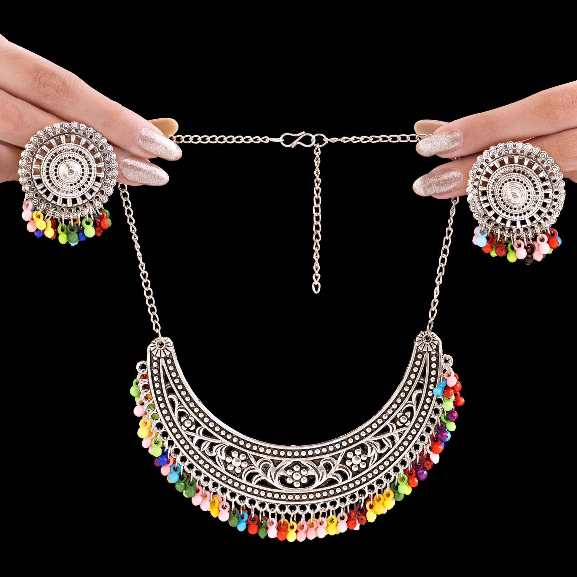 AUROZI Anti-Tarnish Vintage Necklace Set With Earrings