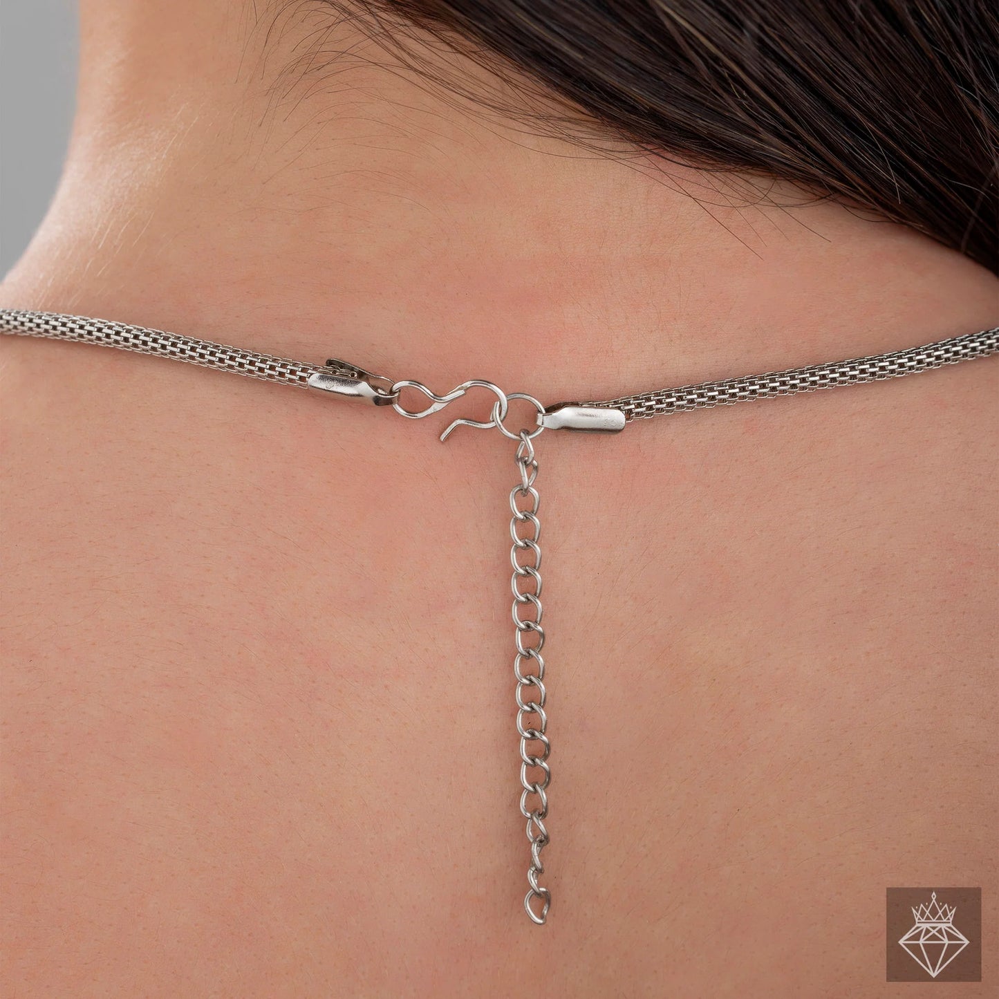 AUROZI Oxidised Snake Chain Necklace Set with Earrings