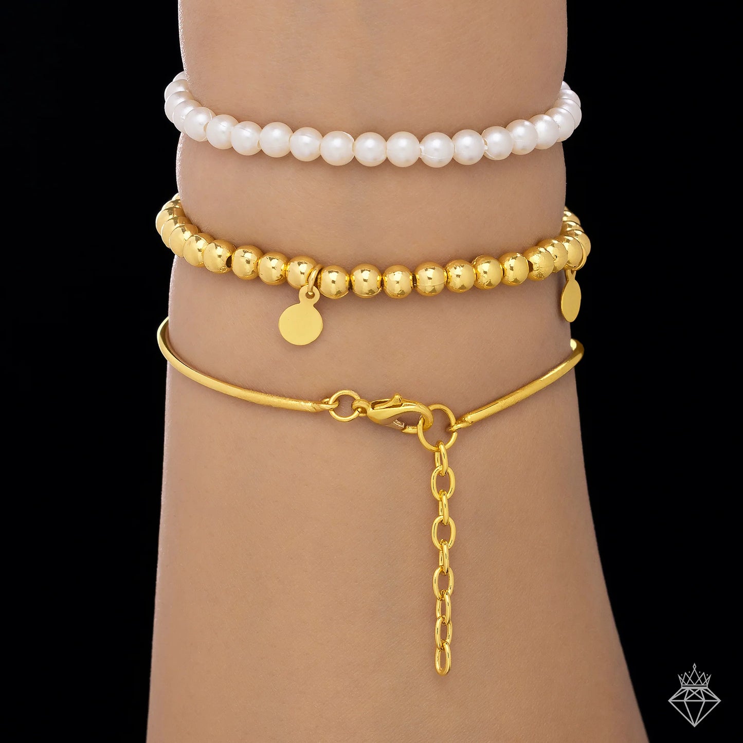AUROZI Anti-Tarnish Triple Layer Bracelet (Adjustable Size)