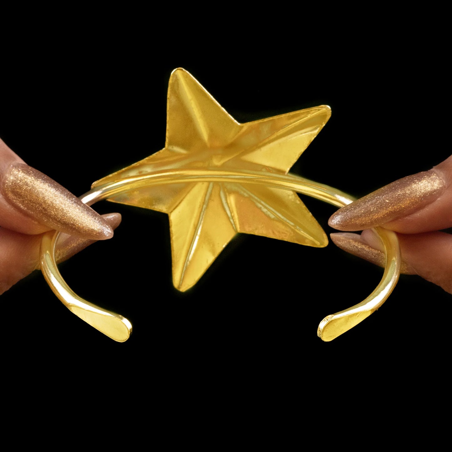 AUROZI Embossed Star Super Saver Pack Of Anti-Tarnish Premium Quality GOLD Plated WAVY Necklace Set With Earrings, Bracelet & Ring (Adjustable Size)