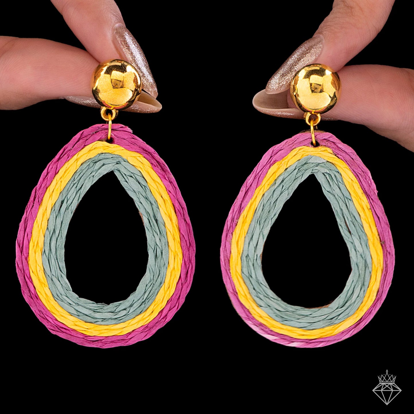 AUROZI Multicolour Raffia Danglers