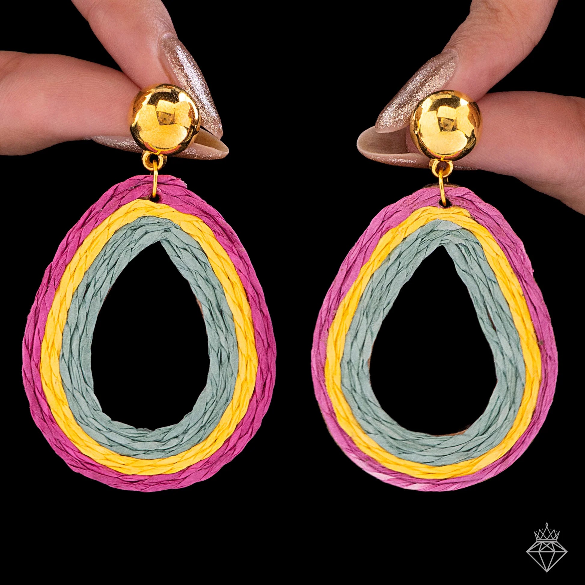 AUROZI Multicolour Raffia Danglers