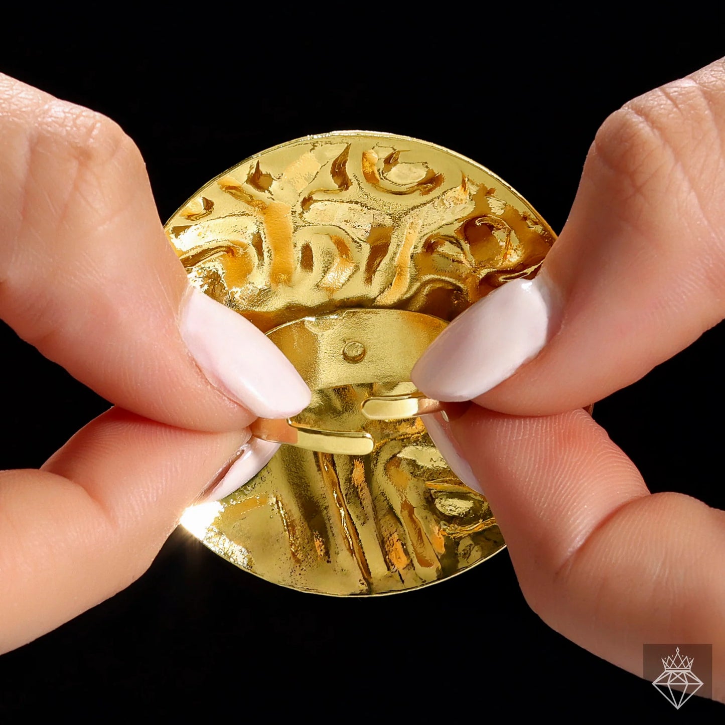 AUROZI Anti-Tarnish Hammered Golden Coin Super Saver Pack Of GOLD Plated WAVY Necklace Set With Earrings, Bracelet & Rings