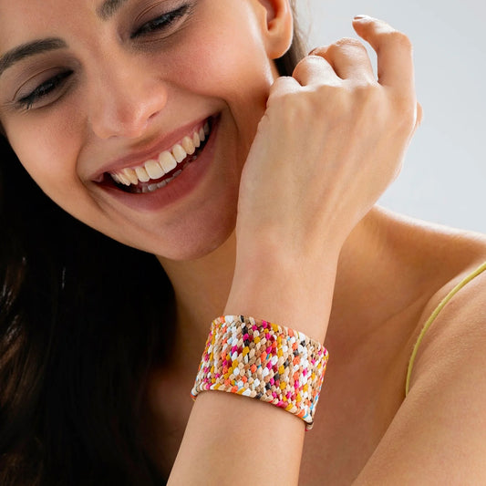 AUROZI Multicolour Raffia Bracelet (Adjustable Size)