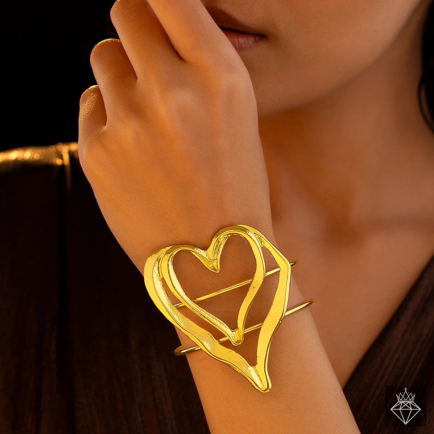 Super Saver Pack Of Anti-Tarnish Premium Quality GOLD Plated Creative Heart Necklace Set With Earrings, Bracelet & Ring