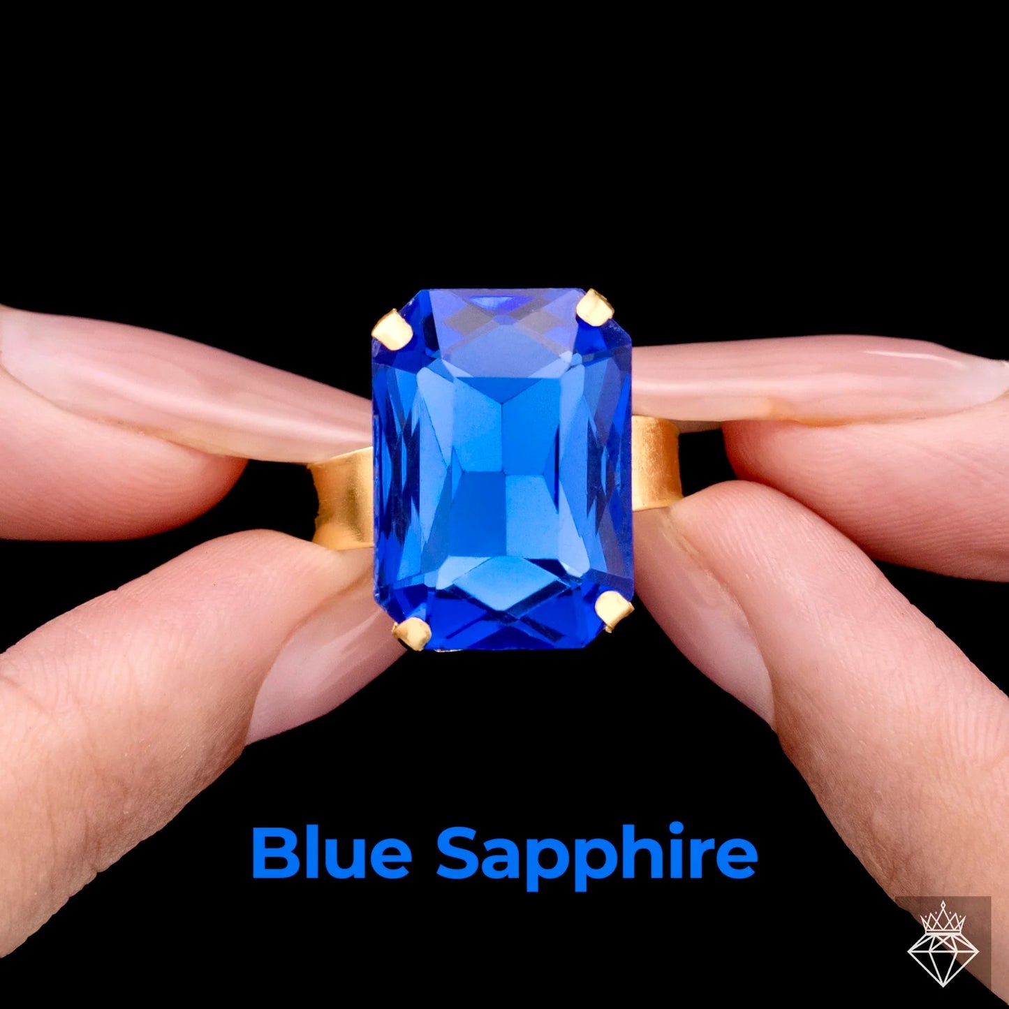 Super Saver Pack Of 8 Anti-Tarnish Premium Quality Multicoloured Crystal Rings By AUROZI (Adjustable Size)