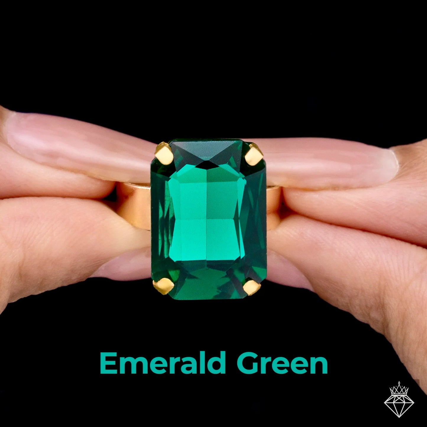 Super Saver Pack Of 8 Anti-Tarnish Premium Quality Multicoloured Crystal Rings By AUROZI (Adjustable Size)