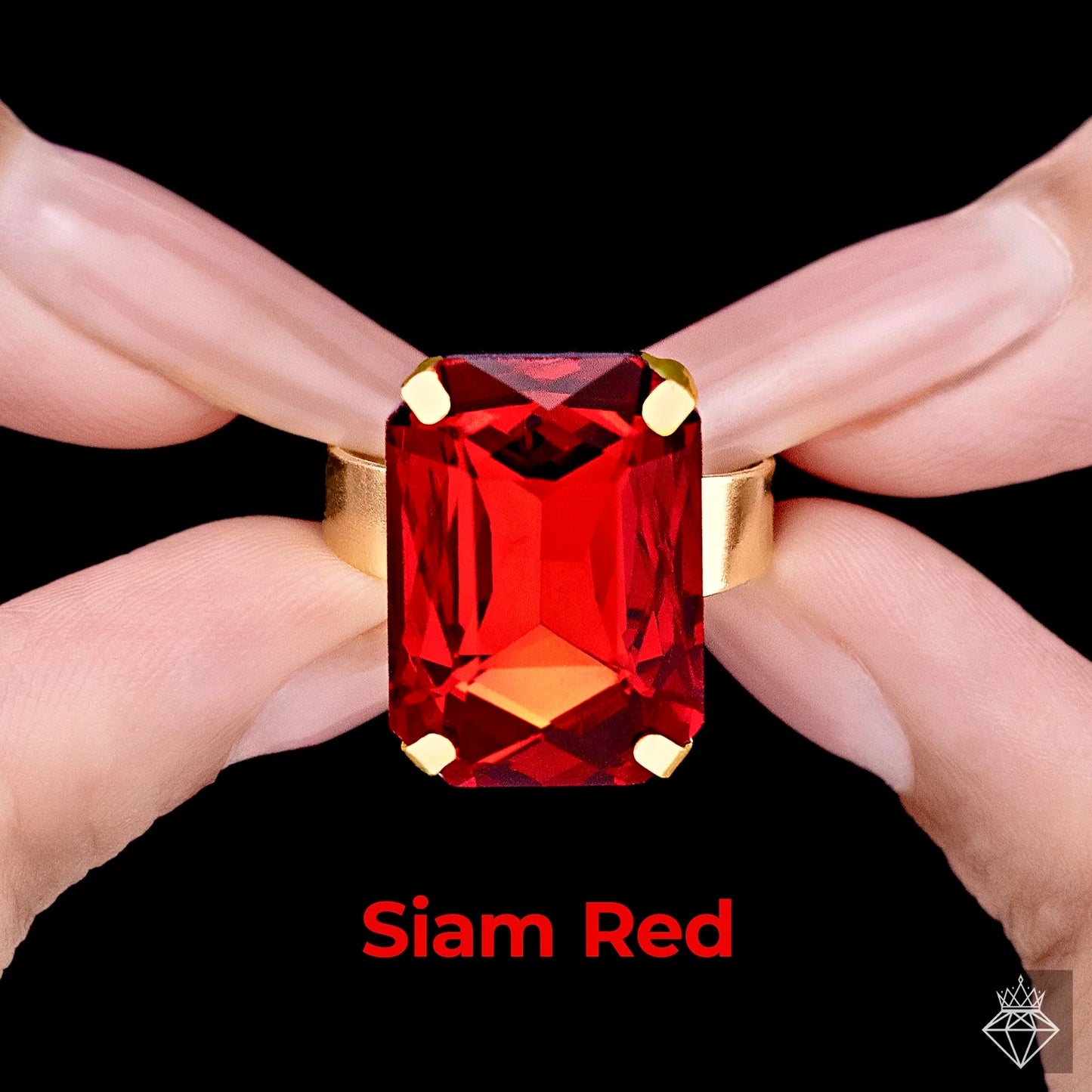 Super Saver Pack Of 8 Anti-Tarnish Premium Quality Multicoloured Crystal Rings By AUROZI (Adjustable Size)